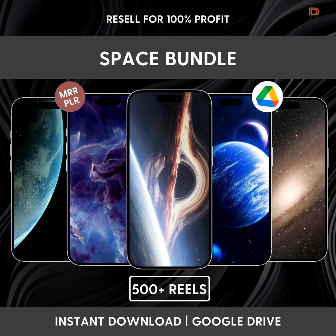 500+ Space Bundle Reels | Instagram TikTok YouTube Shorts | PLR & MRR Rights | Instant Download