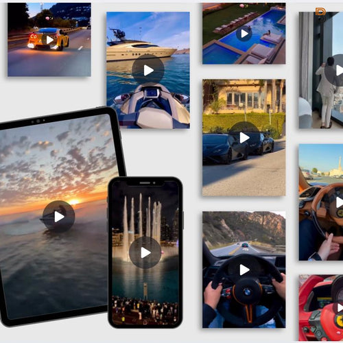 15,000+ Viral Luxury Rich Lifestyle Video Reels | Cars Yacht Plane | TikTok Instagram YouTube | MRR PLR | Instant Download